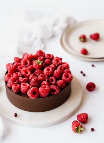 עוגת שוקולד דקדנטית עם פטל